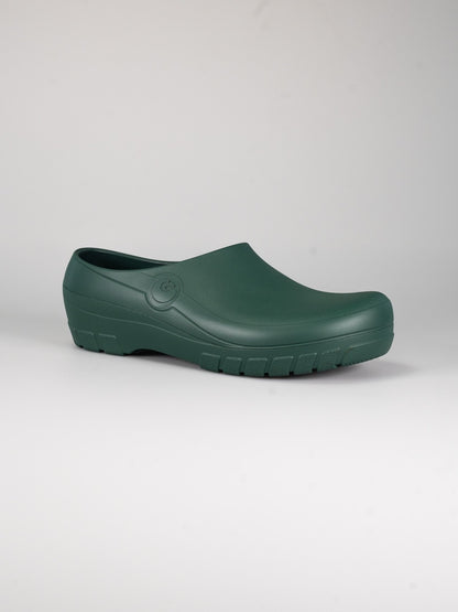 Rocker Gardy Foam Green, groene tuinklomp, schuin aanzicht