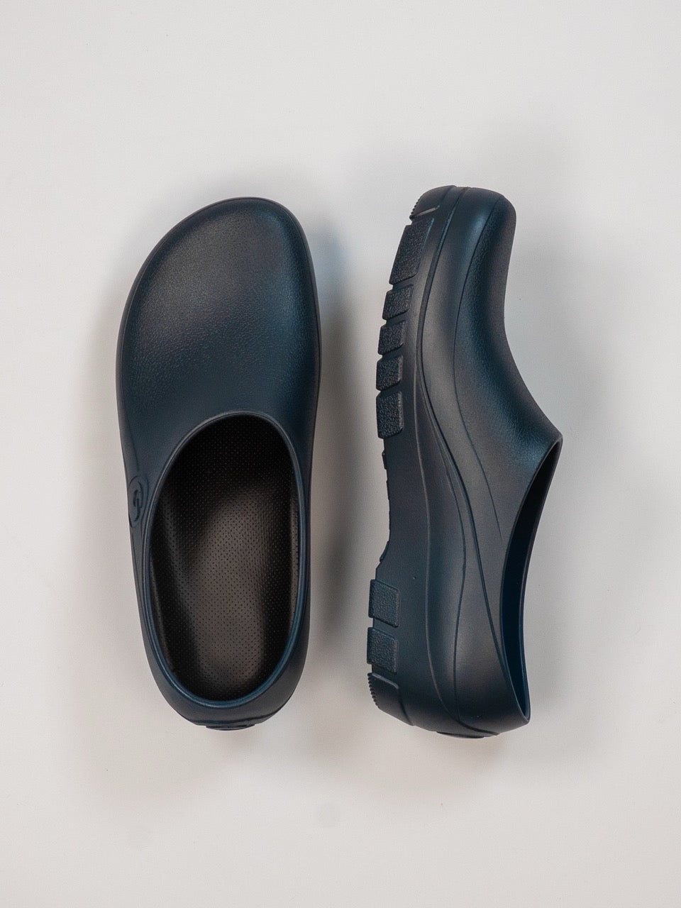 Blauwe Rocker Gardy Foam Blue tuinklompen van bovenaf en van opzij
